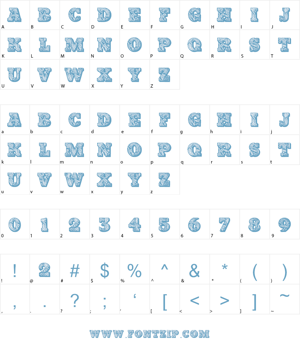 PaisleyCaps Font Character